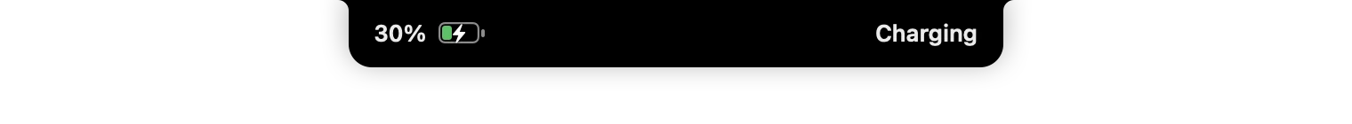 Charging at 30% appears beside the notch.